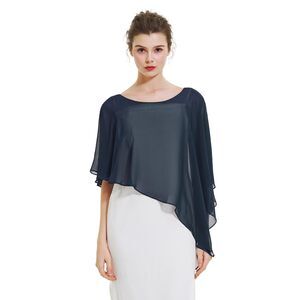 3141 Asymmetrical Capelets Chiffon Capes Wedding Bridal Shawls Wraps